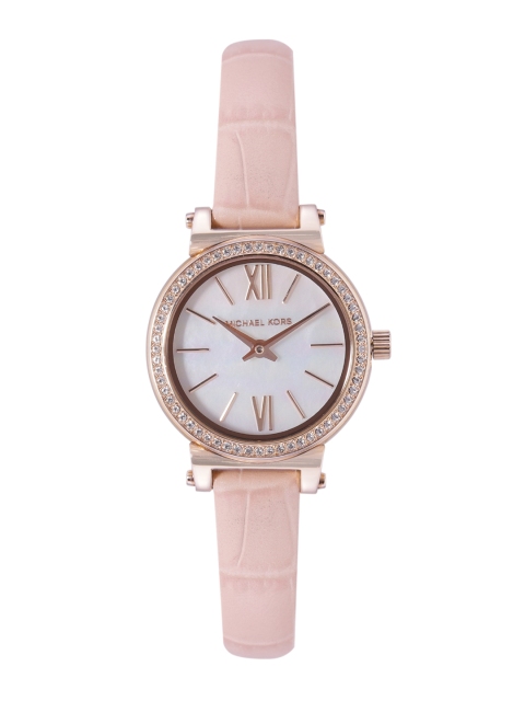 Michael Kors Women Pink Dial & Pink Leather Straps Analogue Watch MK2715, White
Michael Kors Women Pink Dial & Pink Leather Straps Analogue Watch MK2715, White