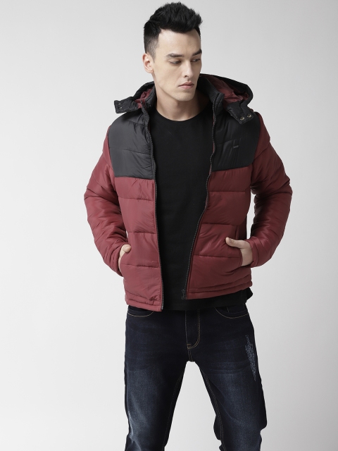 Flying Machine Men Burgundy & Black Colourblocked Padded Jacket with Detachable Hood
Flying Machine Men Burgundy & Black Colourblocked Padded Jacket with Detachable Hood