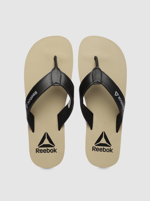 Reebok Men Black Printed Thong Flip-Flops