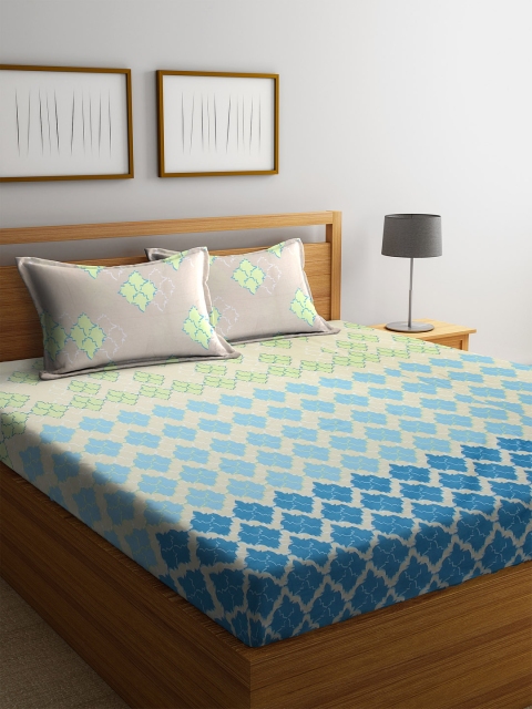 SPACES Blue & Beige Ethnic Motifs 180 TC Cotton 1 King Bedsheet with 2 Pillow Covers
SPACES Blue & Beige Ethnic Motifs 180 TC Cotton 1 King Bedsheet with 2 Pillow Covers
