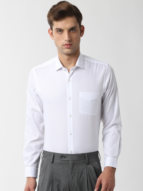 Peter England Men White Slim Fit Solid Formal Shirt