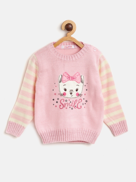 Wingsfield Girls Pink Applique Sweater