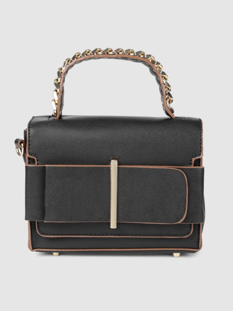 Allen Solly Black Solid Handheld Bag