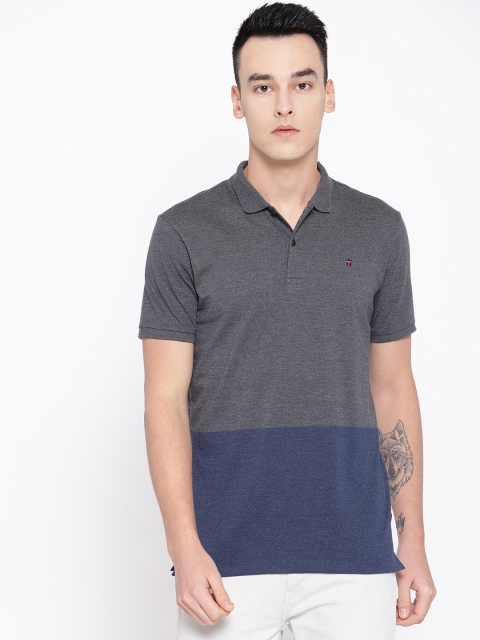Louis Philippe Jeans Men Charcoal Grey & Navy Blue Colourblocked Polo Collar T-shirt
Louis Philippe Jeans Men Charcoal Grey & Navy Blue Colourblocked Polo Collar T-shirt
