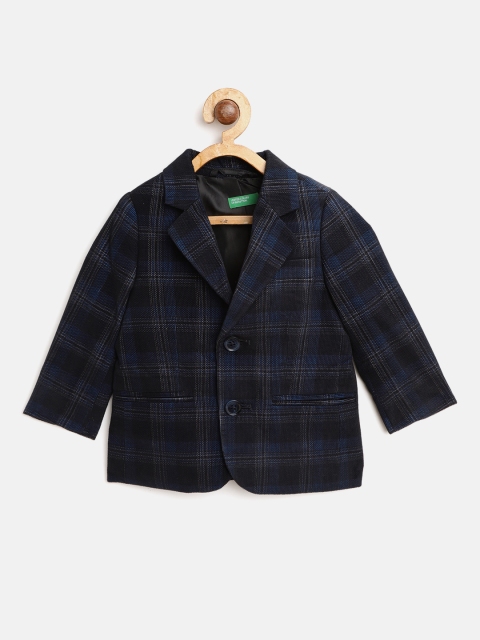 United Colors of Benetton Boys Navy Blue & Black Checked Single-Breasted Casual Pure Cotton Blazer
United Colors of Benetton Boys Navy Blue & Black Checked Single-Breasted Casual Pure Cotton Blazer