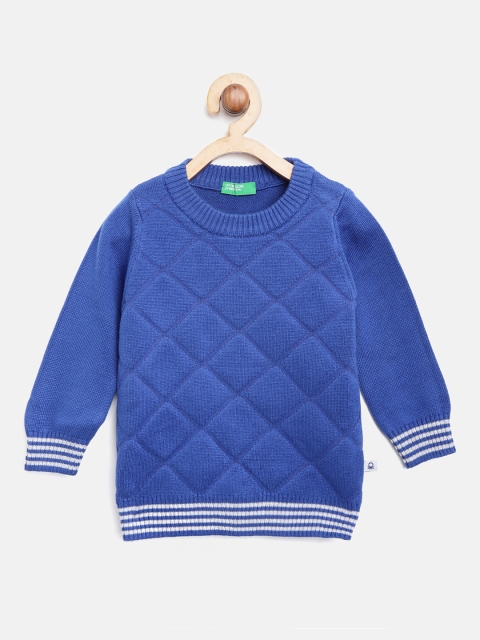 United Colors of Benetton Boys Blue Quilted Sweater