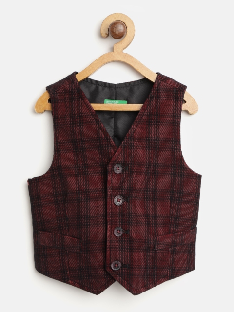 United Colors of Benetton Boys Maroon & Black Checked Corduroy Pure Cotton Waistcoat
United Colors of Benetton Boys Maroon & Black Checked Corduroy Pure Cotton Waistcoat