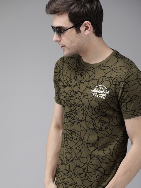 The Roadster Lifestyle Co Men Olive Green Black Printed Round Neck Pure Cotton T-shirt
The Roadster Lifestyle Co Men Olive Green Black Printed Round Neck Pure Cotton T-shirt