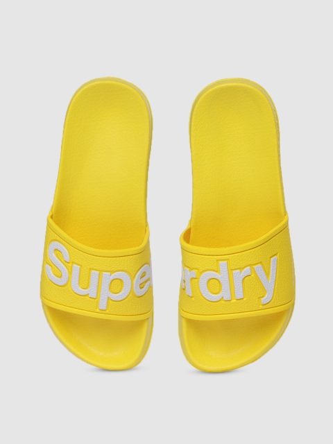 Superdry Women Yellow Printed Sliders