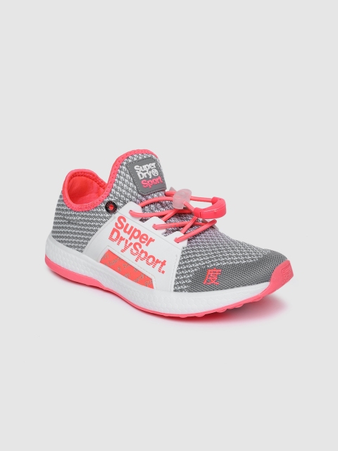 Superdry Women Grey & Pink Running Shoes