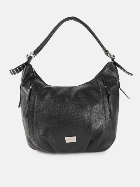DressBerry Black Solid Hobo Bag