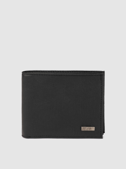 Baggit Men Black Textured Two Fold Wallet