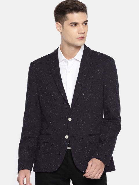 Park Avenue Navy Blue & White Self Design Slim Fit Single-Breasted Smart Casual Blazer
Park Avenue Navy Blue & White Self Design Slim Fit Single-Breasted Smart Casual Blazer