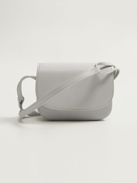 MANGO Grey Solid Sling Bag