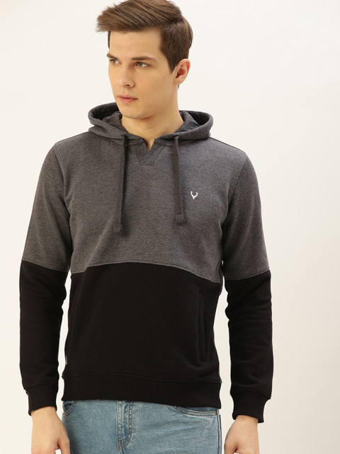 Allen Solly Sport Wimbledon Men Charcoal Grey & Black Colourblocked Hooded Sweatshirt
Allen Solly Sport Wimbledon Men Charcoal Grey & Black Colourblocked Hooded Sweatshirt