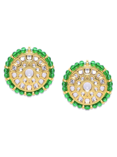 Zobby Green Gold-Plated Kundan Studded & Beaded Handcrafted Circular Oversized Studs
Zobby Green Gold-Plated Kundan Studded & Beaded Handcrafted Circular Oversized Studs