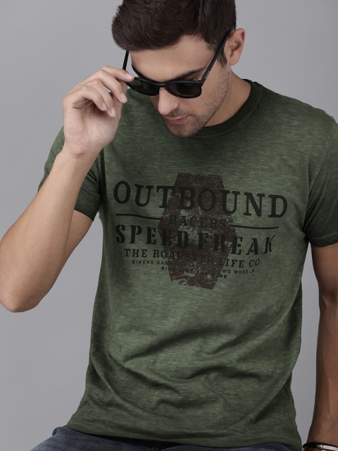 The Roadster Lifestyle Co Men Olive Green Printed Round Neck Dyed Pure Cotton T-shirt
The Roadster Lifestyle Co Men Olive Green Printed Round Neck Dyed Pure Cotton T-shirt