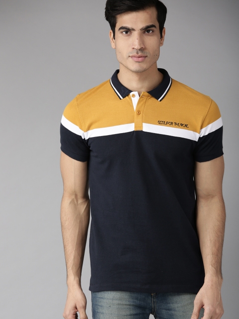 The Roadster Lifestyle Co Men Navy Blue & Mustard Yellow Colourblocked Polo Collar T-shirt
The Roadster Lifestyle Co Men Navy Blue & Mustard Yellow Colourblocked Polo Collar T-shirt
