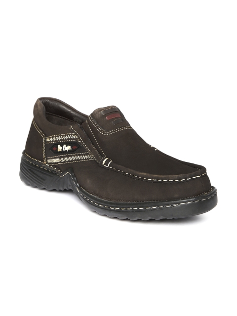 Lee Cooper Men Coffee Brown Leather Casual Shoes