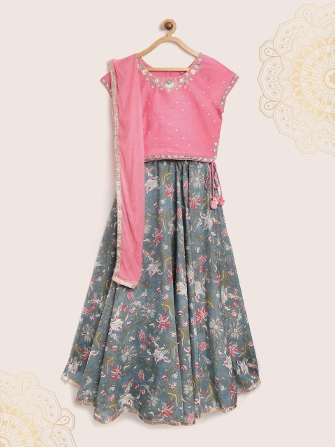 Biba Girls Pink & Green Embellished Ready to Wear Lehenga & Blouse with Dupatta
Biba Girls Pink & Green Embellished Ready to Wear Lehenga & Blouse with Dupatta