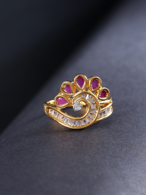 Priyaasi Pink Gold-Plated AD Studded Peacock Shaped Handcrafted Adjustable Finger Ring
Priyaasi Pink Gold-Plated AD Studded Peacock Shaped Handcrafted Adjustable Finger Ring