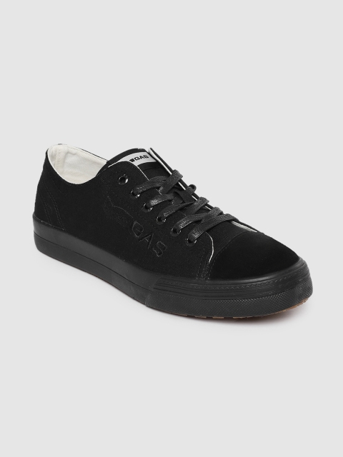 GAS Men Black Solid Lace-Up Sneakers