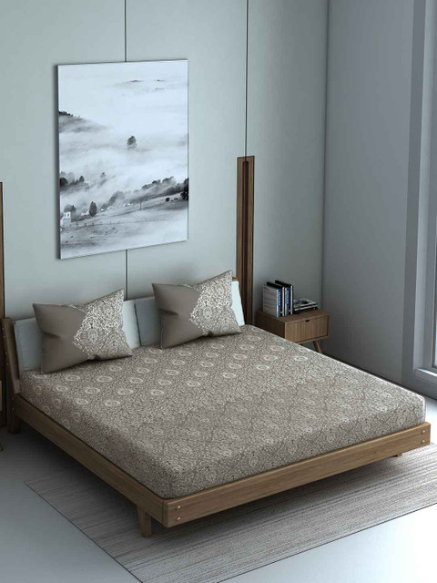 SPACES Grey Ethnic Motifs Printed 144 TC Cotton 1 King Bedsheet with 2 Pillow Covers
SPACES Grey Ethnic Motifs Printed 144 TC Cotton 1 King Bedsheet with 2 Pillow Covers