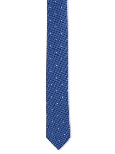 Peter England Blue Woven Design Skinny Tie