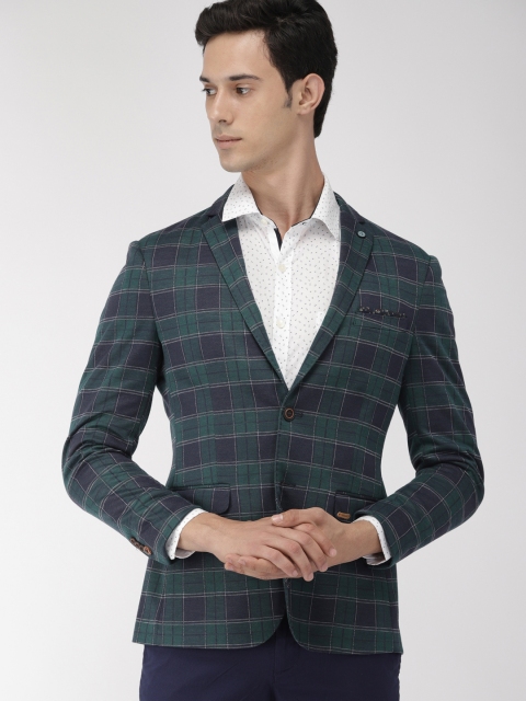 Arrow Sport Men Green & Navy Blue Zero Calorie Fit Checked Smart Casual Blazer
Arrow Sport Men Green & Navy Blue Zero Calorie Fit Checked Smart Casual Blazer