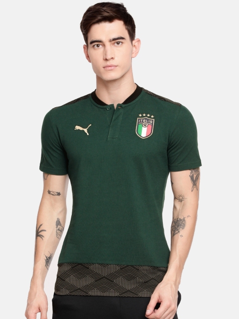 Puma Men Green Charcoal Grey Colourblocked FIGC Casual Polo Collar Pure Cotton T-shirt
Puma Men Green Charcoal Grey Colourblocked FIGC Casual Polo Collar Pure Cotton T-shirt
