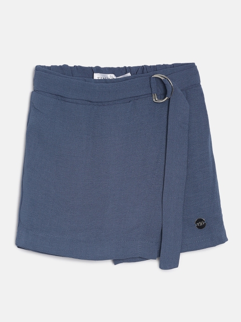 Tiny Girl Blue Solid Skorts