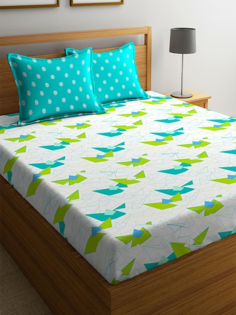 Portico New York Green Geometric 144 TC Cotton 1 Queen Bedsheet with 2 Pillow Covers
Portico New York Green Geometric 144 TC Cotton 1 Queen Bedsheet with 2 Pillow Covers