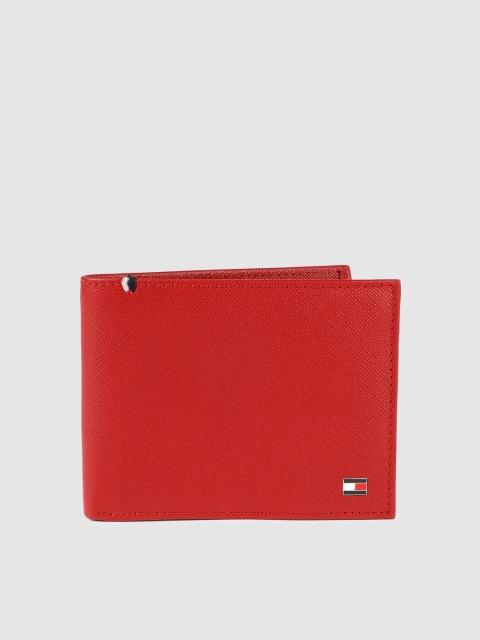 Tommy Hilfiger Men Red Solid Two Fold Wallet