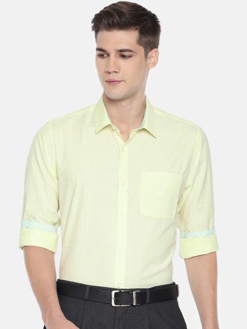 Peter England Men Green Slim Fit Self Design Formal Shirt 
Peter England Men Green Slim Fit Self Design Formal Shirt
