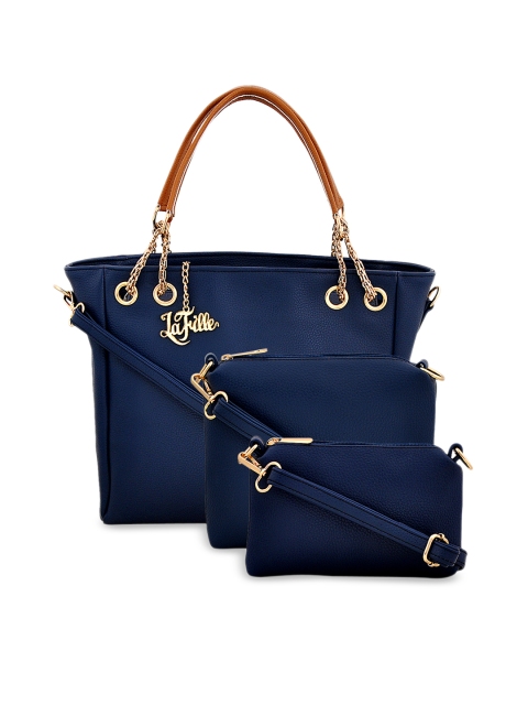LaFille Women Navy Blue Solid Handbag