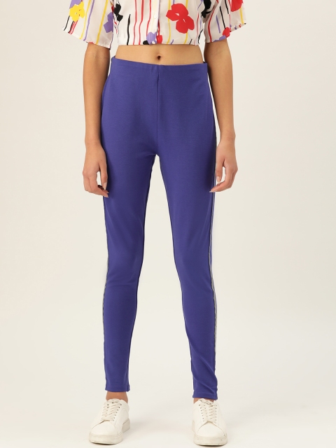 United Colors of Benetton Women Purple Solid Leggings