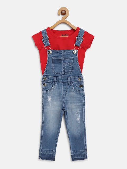 Gini and Jony Infant Girls Blue Mildly Distressed Cotton Denim Dungarees with T-shirt
Gini and Jony Infant Girls Blue Mildly Distressed Cotton Denim Dungarees with T-shirt