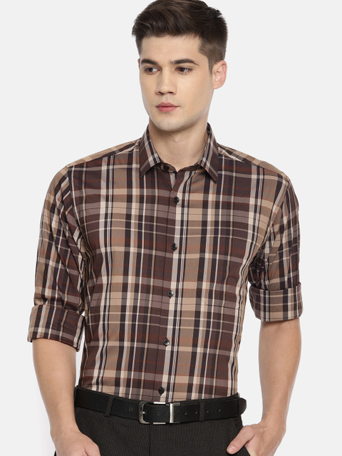 Louis Philippe Men Brown Slim Fit Checked Formal Shirt 
Louis Philippe Men Brown Slim Fit Checked Formal Shirt