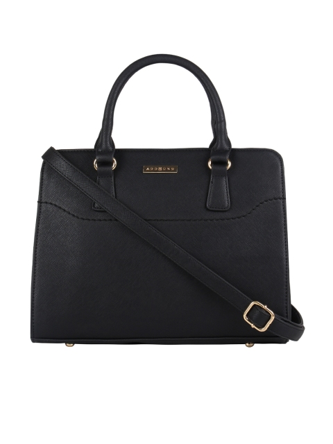 Addons Black Textured Handheld Bag