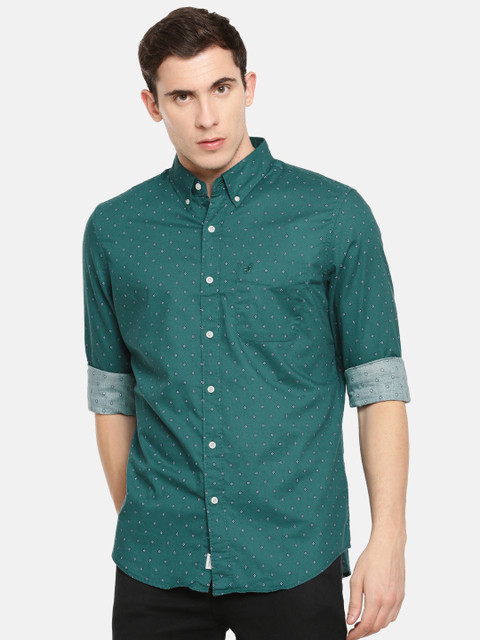 AMERICAN EAGLE OUTFITTERS Men Teal Green & Navy Blue Regular Fit Printed Casual Shirt
AMERICAN EAGLE OUTFITTERS Men Teal Green & Navy Blue Regular Fit Printed Casual Shirt