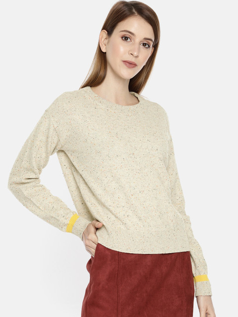 Vero Moda Women Beige Self Design Sweater
Vero Moda Women Beige Self Design Sweater
