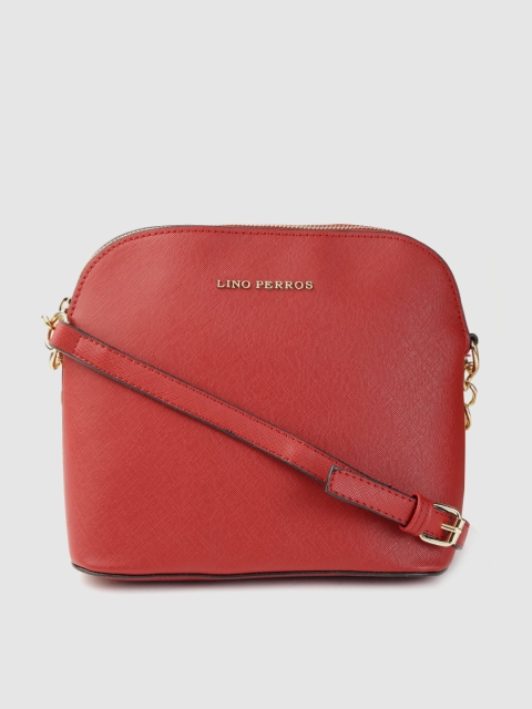 Lino Perros Red Solid Sling Bag