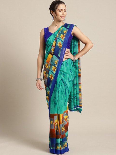 Saree mall Green & Blue Printed Saree
Saree mall Green & Blue Printed Saree