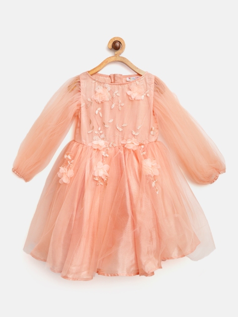 Jelly Jones Girls Peach-Coloured Net Embroidered Fit & Flare Dress with Applique Detail
Jelly Jones Girls Peach-Coloured Net Embroidered Fit & Flare Dress with Applique Detail