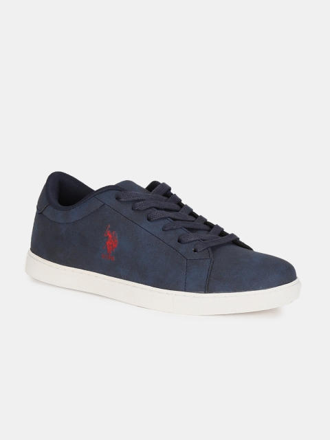 U.S. Polo Assn. Men Blue Solid Sneakers