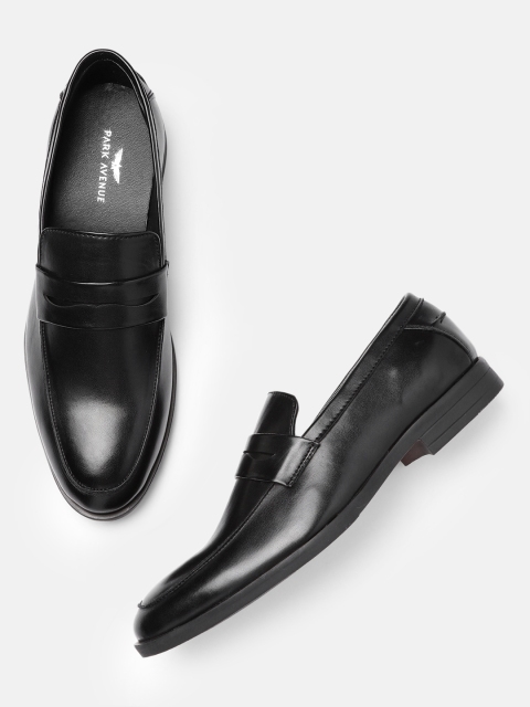 Park Avenue Men Black Solid Formal Slip-On Shoes