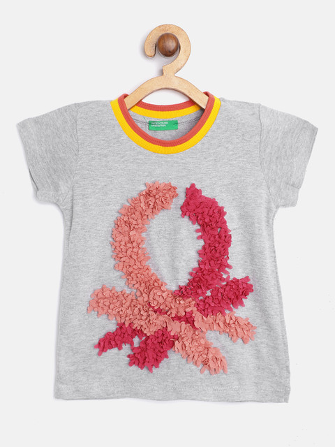 United Colors of Benetton Girls Grey Melange & Pink Brand Logo Applique Cotton T-shirt
United Colors of Benetton Girls Grey Melange & Pink Brand Logo Applique Cotton T-shirt