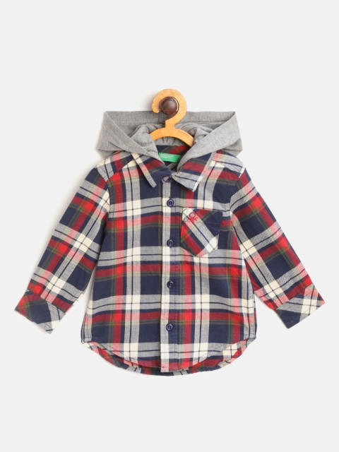 United Colors of Benetton Boys Navy Blue & Red Checked Hooded Pure Cotton Casual Shirt
United Colors of Benetton Boys Navy Blue & Red Checked Hooded Pure Cotton Casual Shirt