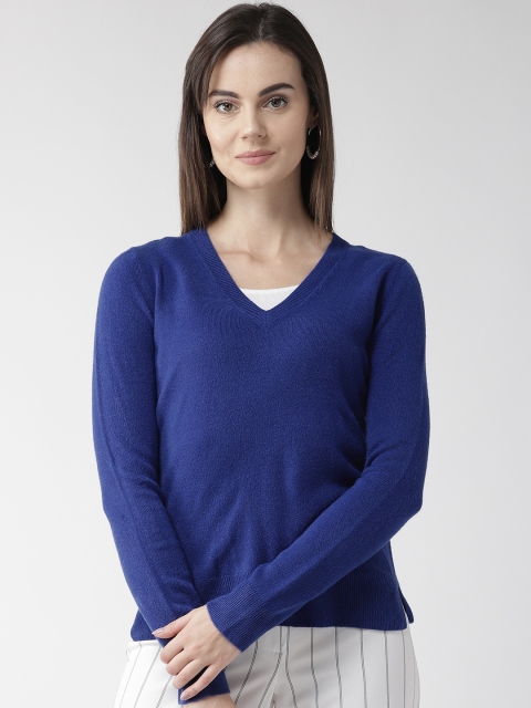 Marks & Spencer Women Blue Solid Sweater