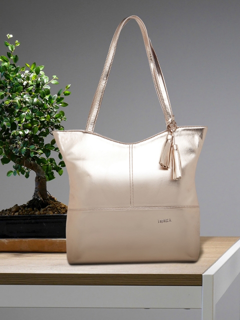HORRA Muted Gold-Toned Solid Shoulder Bag